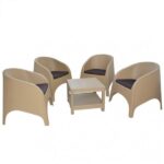 Salon 4 places Le Pacha Grège avec coussins