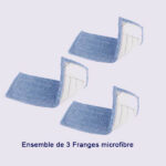 Lot de 3 serpillières microfibre pour balai à plat avec poches - 40 cm