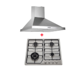 pack duo AUXSTAR inox : Plaque 4 feux + hotte pyramidale  60 cm
