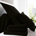 Parure de lit 4 pièces en coton - Noir