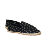 Ballerines homme noir et motif blanc