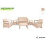 Salon de jardin 4 places Vanille SYPHAX