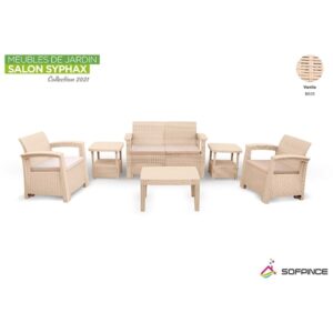 Salon de jardin 4 places Vanille SYPHAX