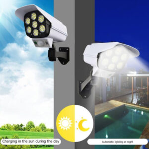 Projecteur LED - Caméra factice à lampe solaire