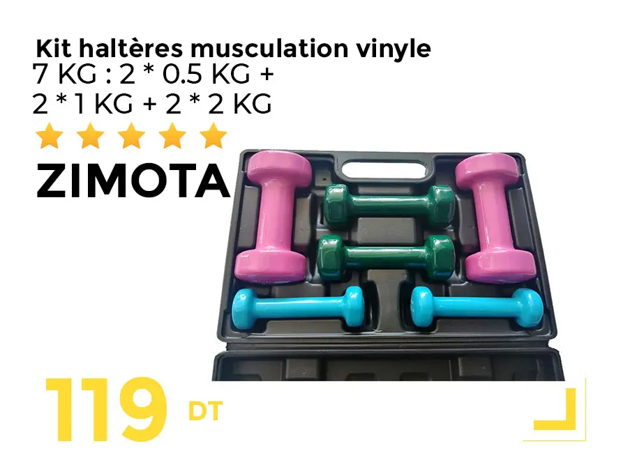 Kit haltères musculation vinyle ZIMOTA 7KG - Promodeal