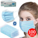 Lot de 100 masques chirurgicaux -Bleu