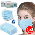 Lot de 150 masques chirurgicaux -Bleu