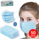 Lot de 50 masques chirurgicaux -Bleu