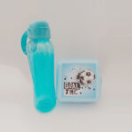 pack goûter goal  : boite imprimée goal time +bouteille d'eau bleu