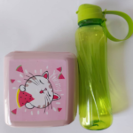 Pack goûter fillette boite rose bébé+ bouteille pistache 630 ml