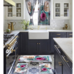 Set 3 pièces tapis de cuisine + rideau de fenêtre design Donuts