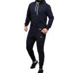 Ensemble jogging homme sweat à capuche et pantalon bleu