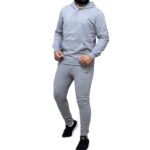 Ensemble jogging homme sweat à capuche et pantalon gris