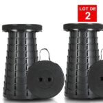 Pack de 2 Tabouret portable extensible en plastique ABS
