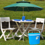 Pack Table et 2 chaises Ruspina avec parasol + Glacière