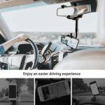 Support de téléphone multifonction pour voiture, rotatif à 360 degrés, rétroviseur, Navigation GPS