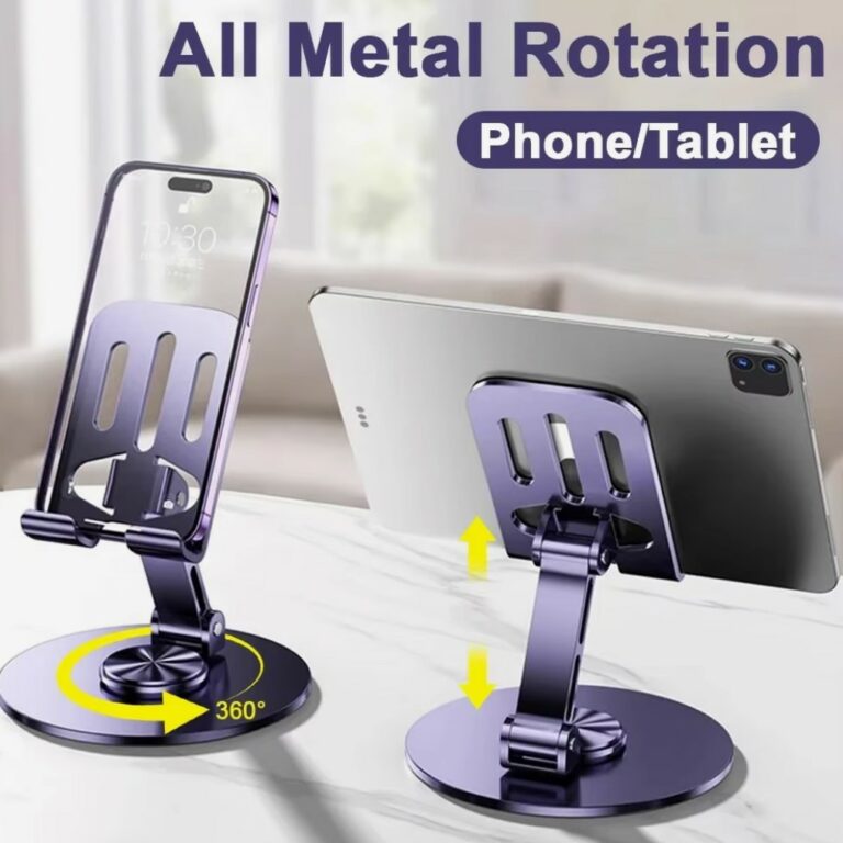 Support Pliable Et Rotatif GOZOPO 360° Pour Téléphone Et Tablette (4-10 Pouces) - Réglable Multi-angles - Violet