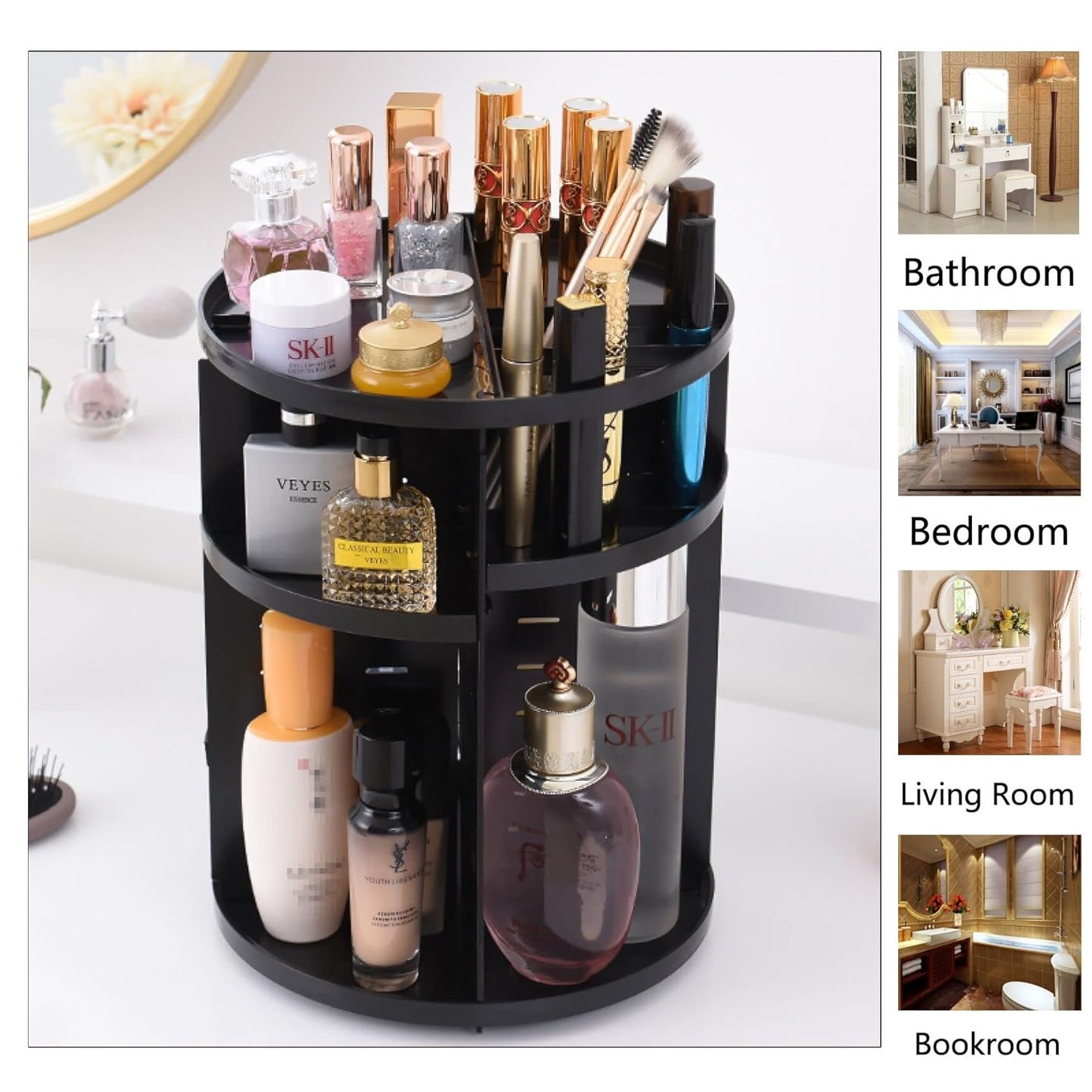 Organisateur Maquillage Rangement Cosmétique - Blanc - Plastique Imperméable - 37x29x19 Cm - Neuf Avec étiquettes
