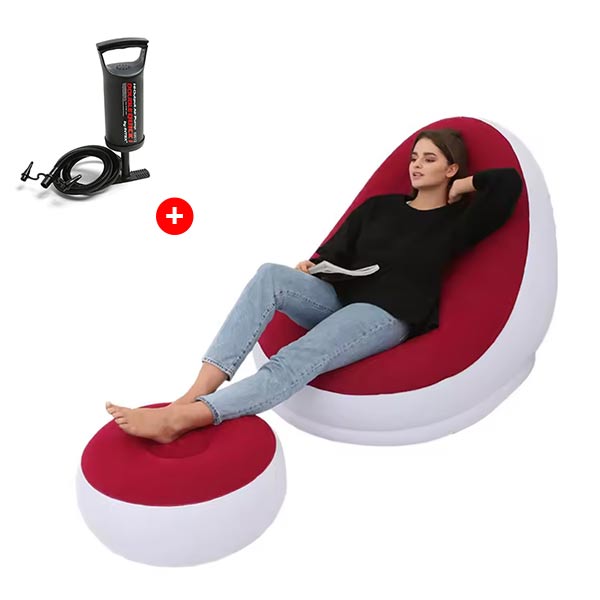 Fauteuil gonflable avec repose-pieds