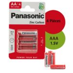 Lot 4 Piles AA, R6, 1,5 V Panasonic
