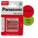 Lot 4 Piles AAA, R03, 1,5 V Panasonic