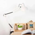Lampe de bureau blancs  bras long pliable avec pince