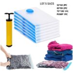Pack de 5 Sacs de rangement sous vide avec pompe