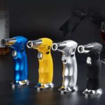 Briquet torche bleu rechargeable avec simple et triple flamme