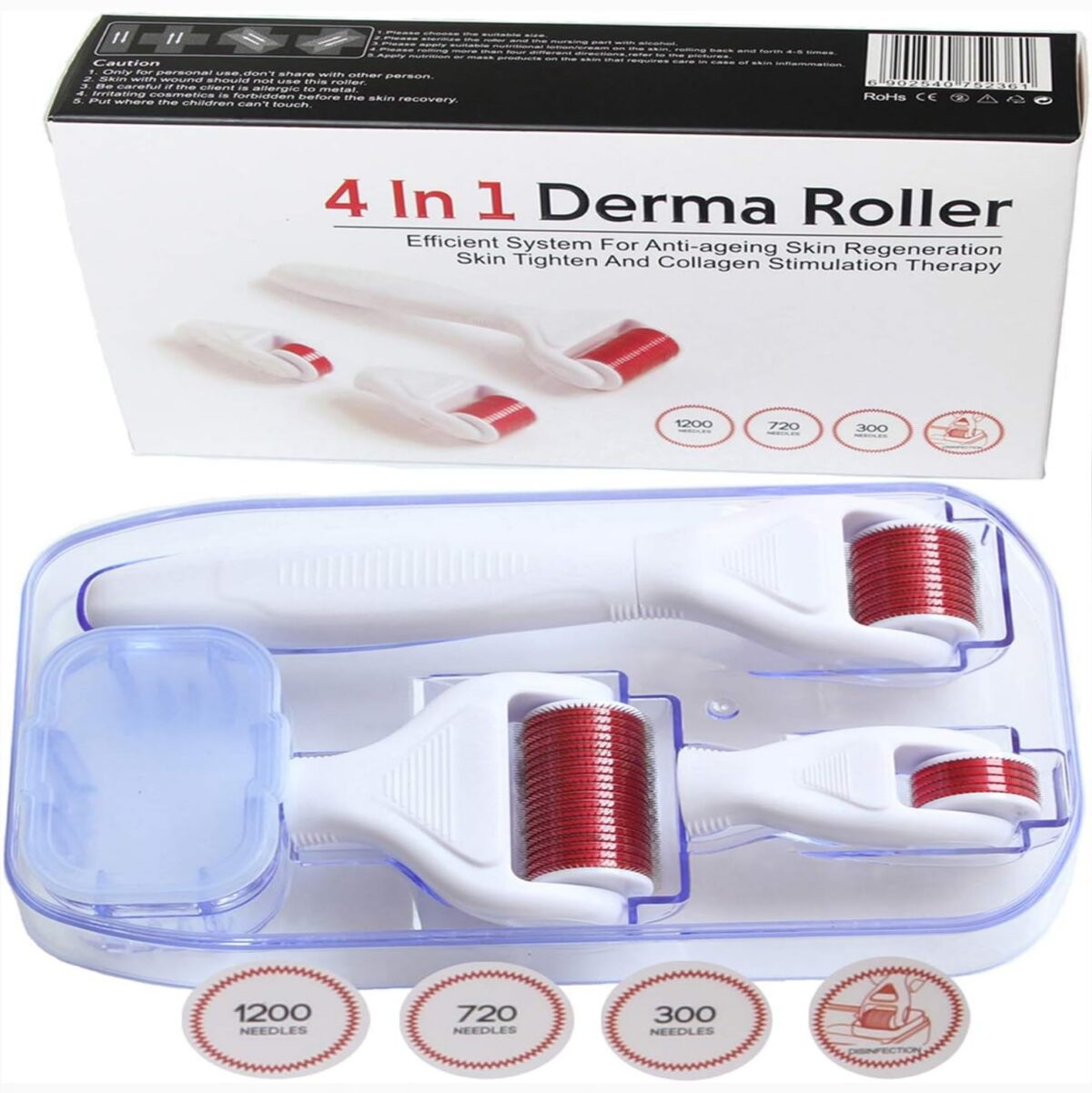 Derma roller 4 en1-3 Rouleaux de Massage et Soins du Visage – Image 6