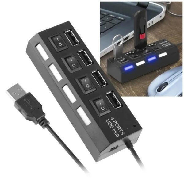 Hub USB 4 Ports avec Interrupteur