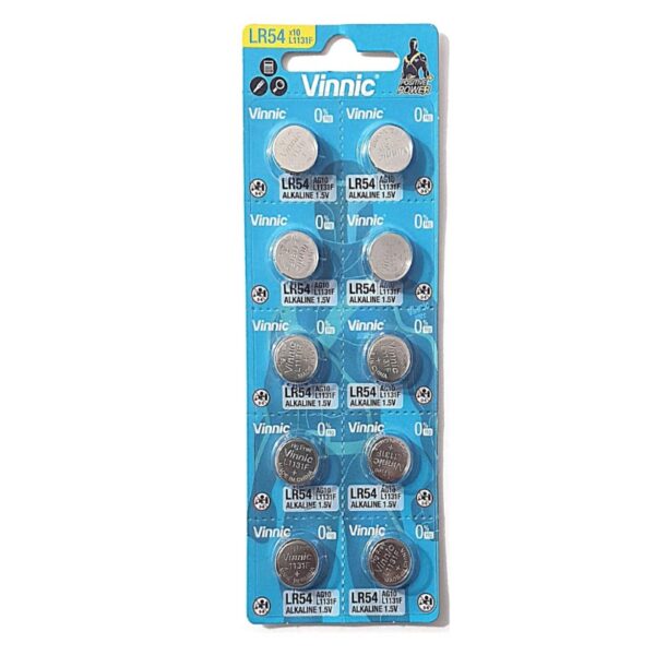 Lot de 10 piles LR54 Alcaline Vinnic  L1131 1.5 V