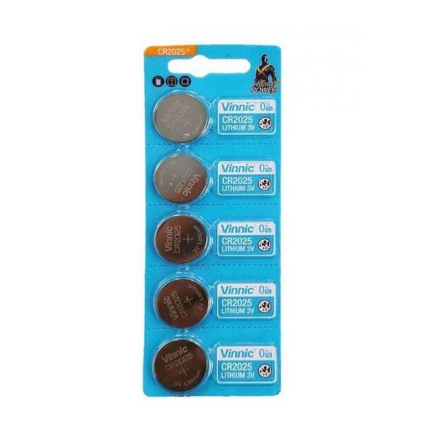 Lot de 5 Piles CR2025 bouton au lithium Vinnic  3 V