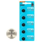 5 Piles bouton CR1220 au lithium Vinnic 3 V