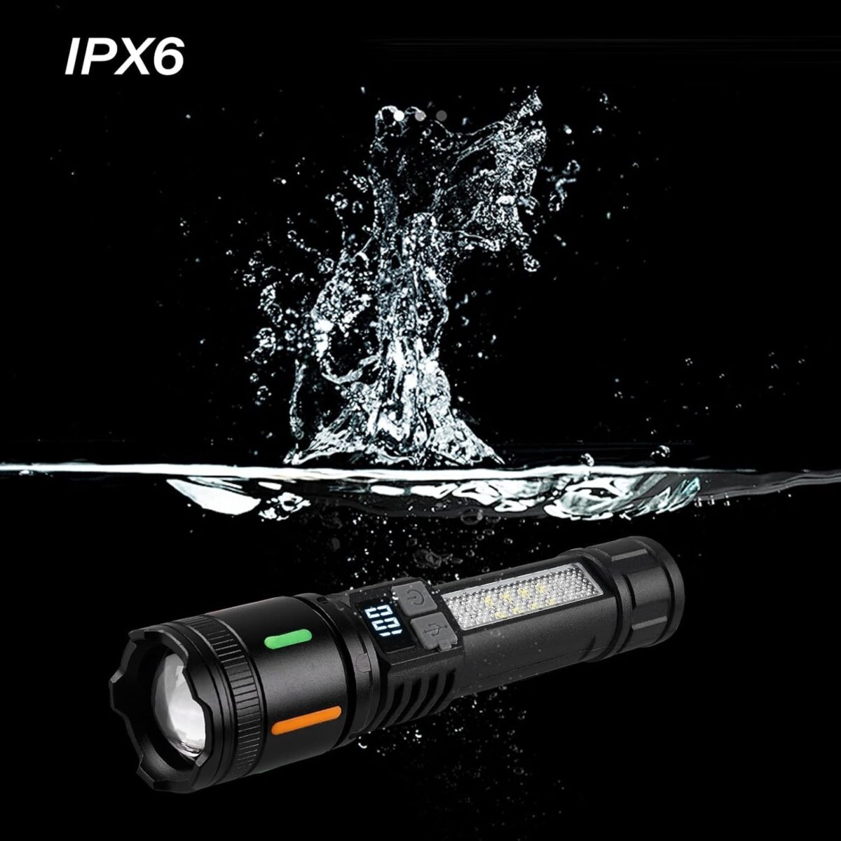 Lampe Torche LED Ultra Puissante rechargeable avec Zoom – Image 3