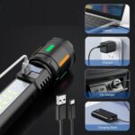 Lampe Torche LED Ultra Puissante rechargeable avec Zoom – Image 5
