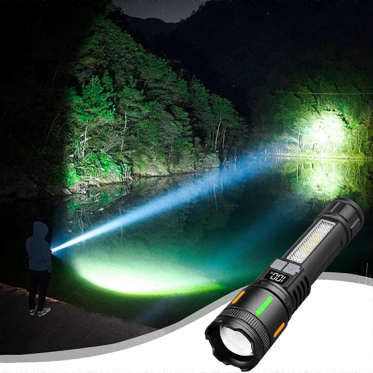 Lampe Torche LED Ultra Puissante rechargeable avec Zoom – Image 7