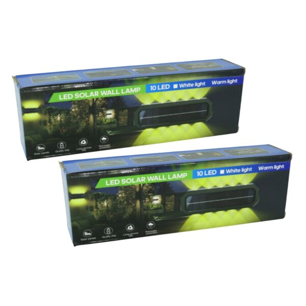 2 Appliques murales solaires 12LED (lumière blanche -chaude )