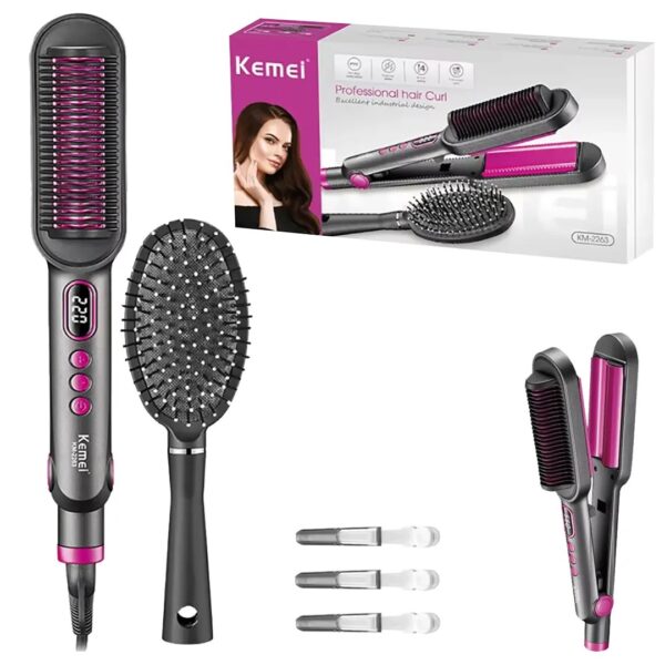Brosse cheveux à lisser 5 en 1  Kemei KM-2263