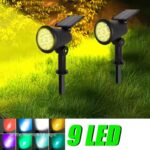 Projecteur solaire réglable pour jardin 9Led