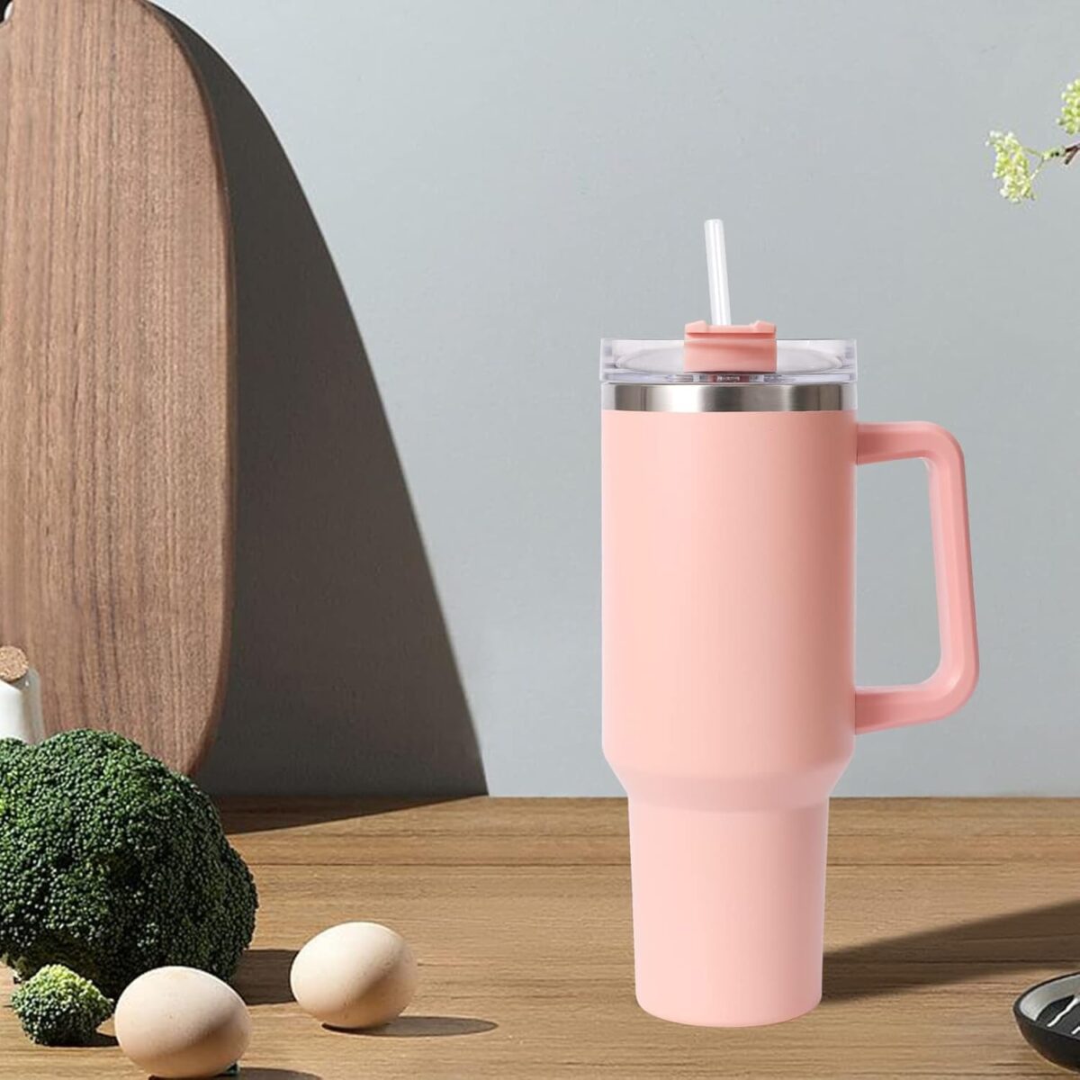 Mug Isotherme avec Paille et Poignée – Image 8