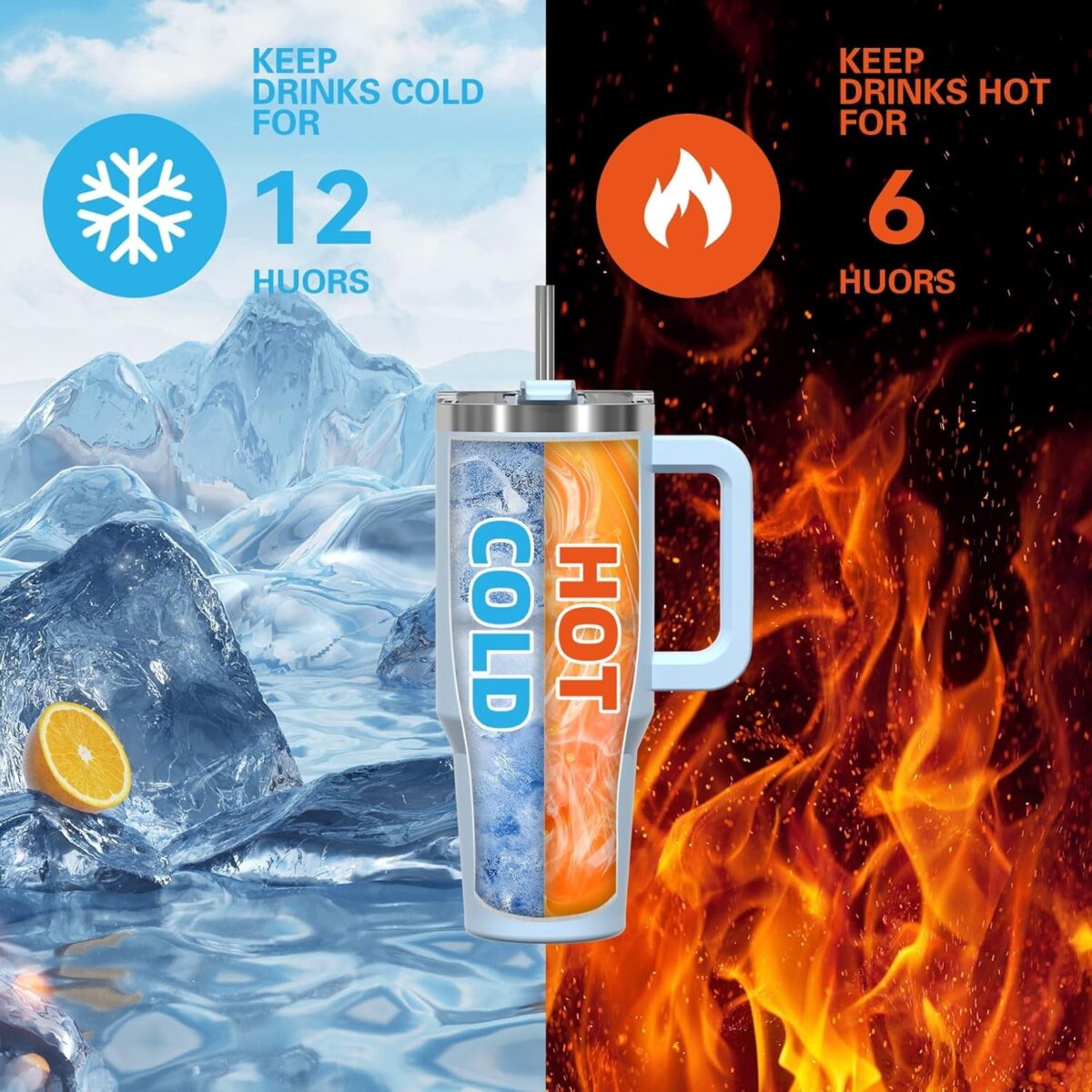 Mug Isotherme avec Paille et Poignée – Image 12
