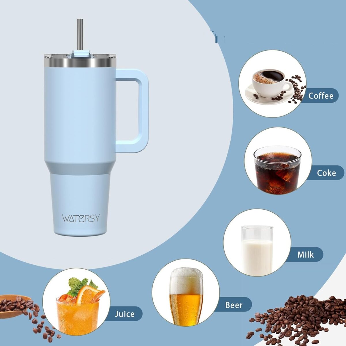 Mug Isotherme avec Paille et Poignée – Image 13
