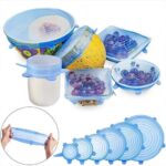 6 Couvercles En Silicone Alimentaire Elastique