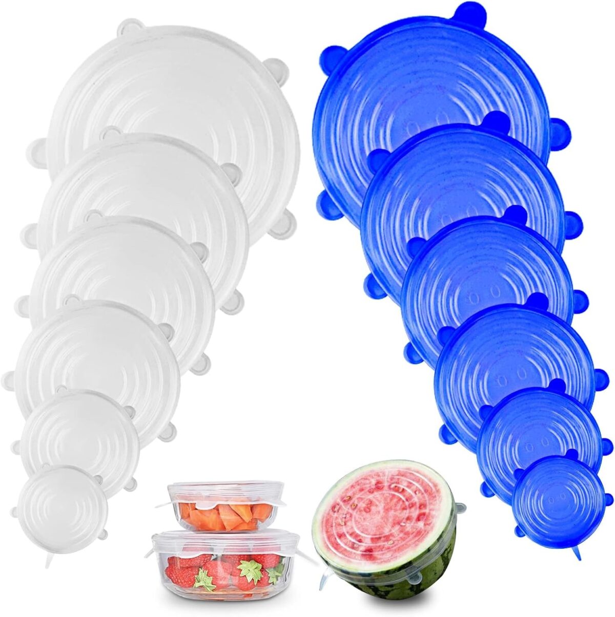 6 Couvercles En Silicone Alimentaire Elastique – Image 3