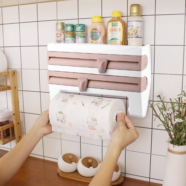 Porte- Rouleau De Cuisine 4EN1