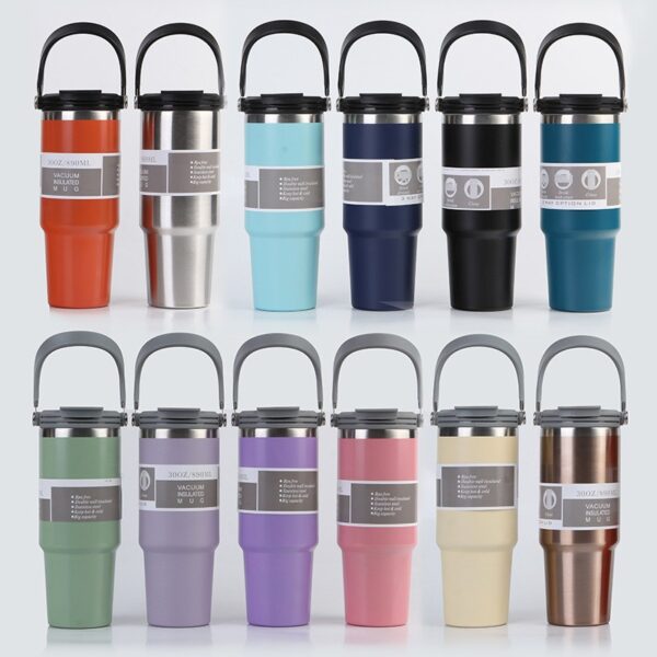 Tasse isotherme avec couvercle et paille VACUUM