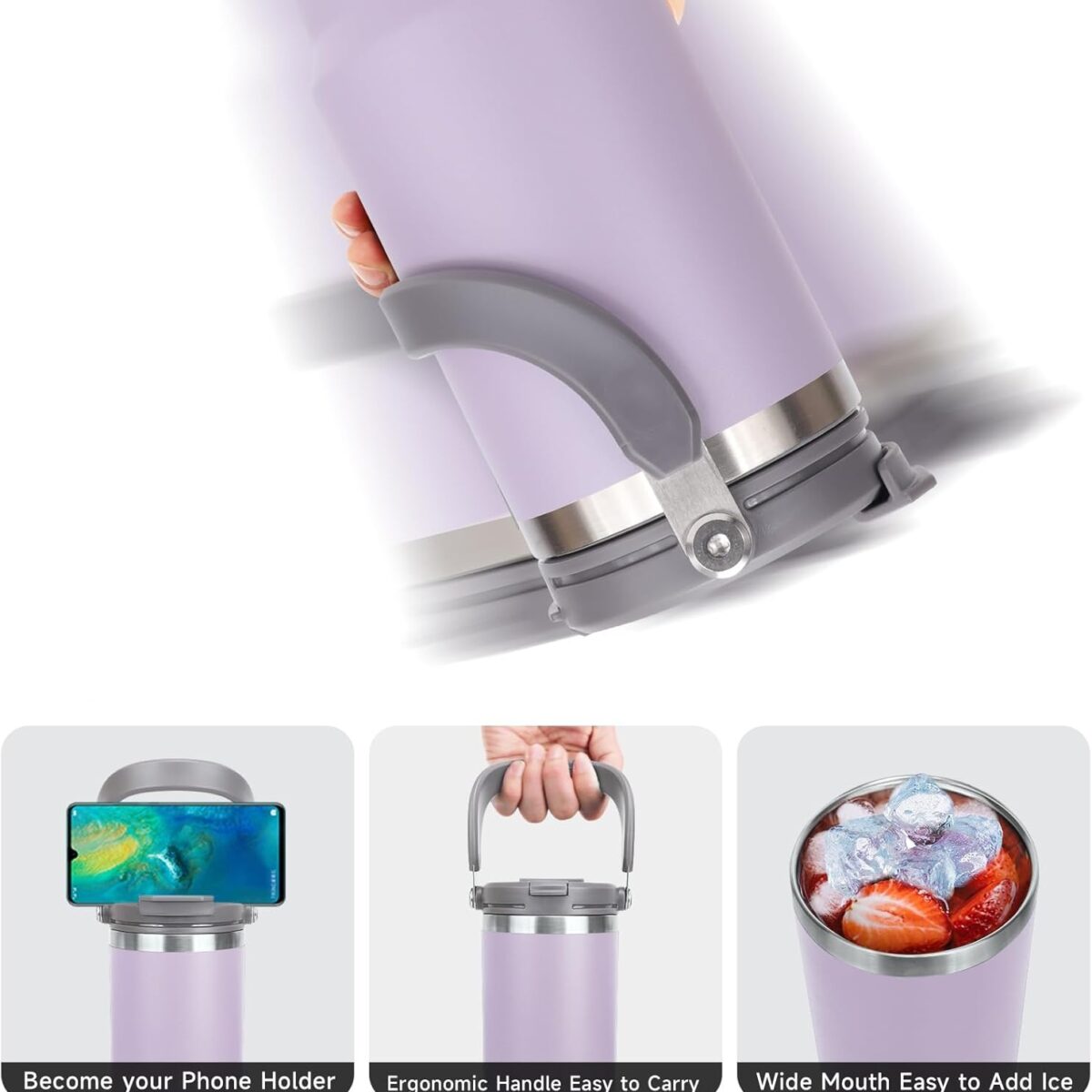 Tasse isotherme avec couvercle et paille VACUUM – Image 10