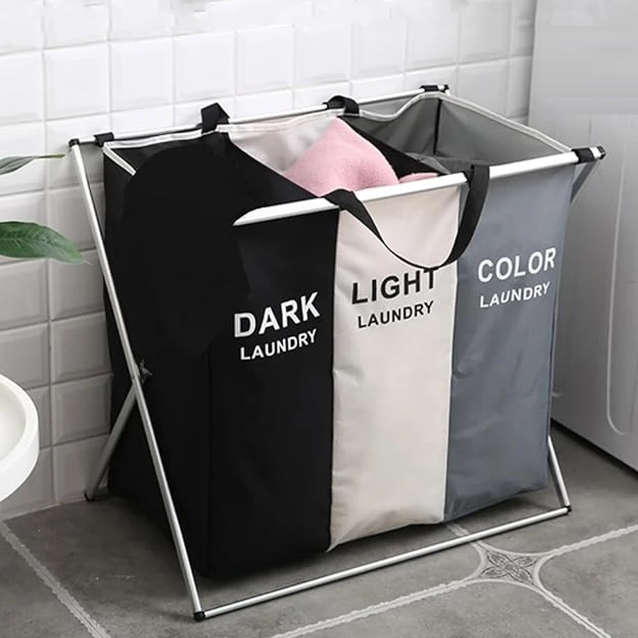 Panier-linge-trois-pièces-pliable-promodeal-tunisie-cuisine-salle-de-bain Panier à linge trois pièces – Image 4