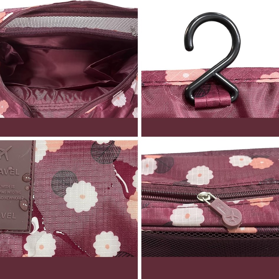 Trousse-Toilette-Femme-Voyage-Maquillage-Rouge-promodeal-tunisie-6 Trousse de Toilette Femme – Image 4