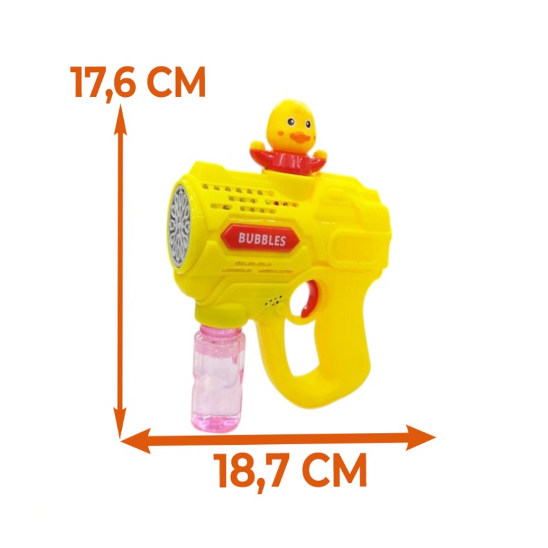 jouet-enfnat-pistolet-bulle-jaunne-cadeau-promodeal-tunisie-jeu -2 Pistolet à bulles automatique forme canard avec Réservoir – Image 2